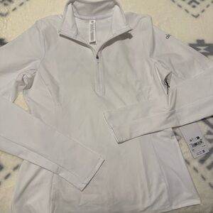 Alosoft 1/2 Zip Rapid Pullover Yoga White nwt